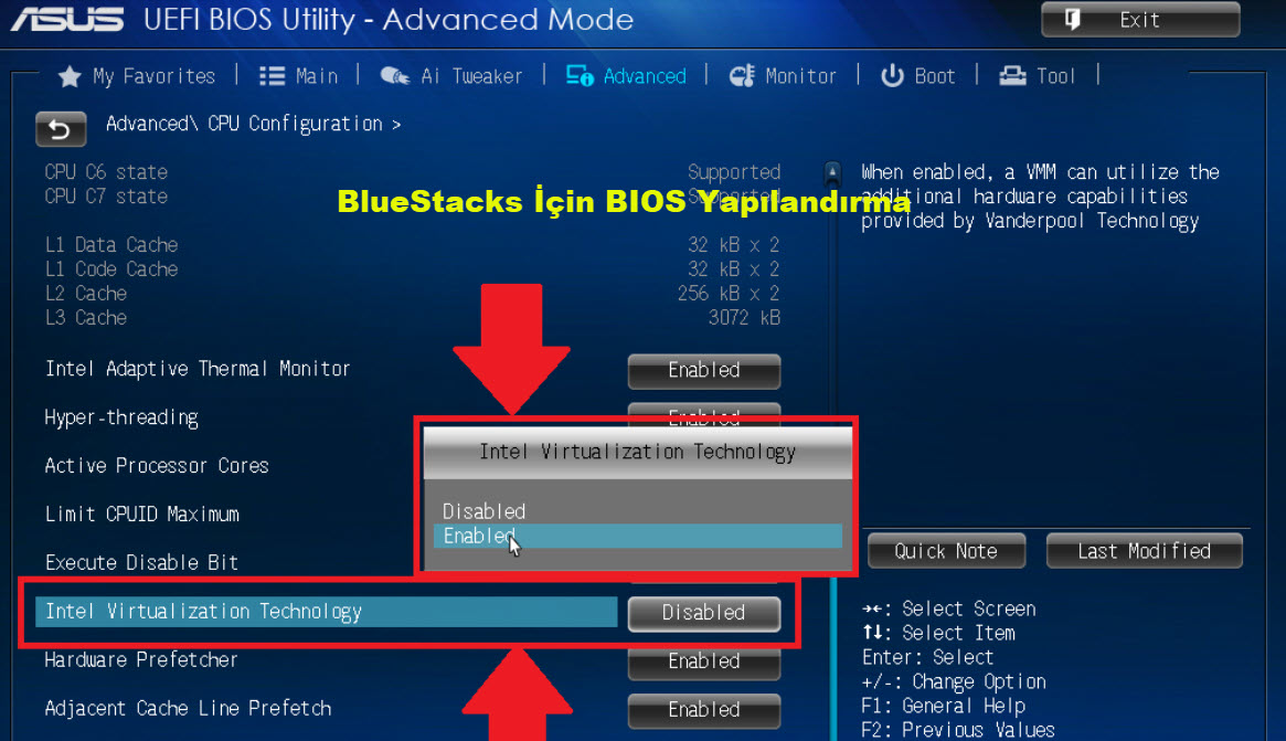 Bluestacks Icin Bios Yapilandirma 1