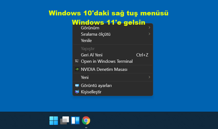 Windows 10Daki Sag Tus Menusu Windows 11E Gelsin 5