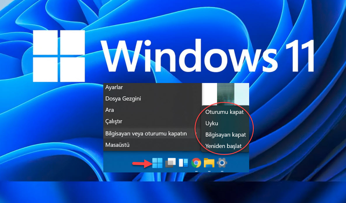 Windows 11 Yeniden Baslatma Ve Uyku Modu Kisayolu 17