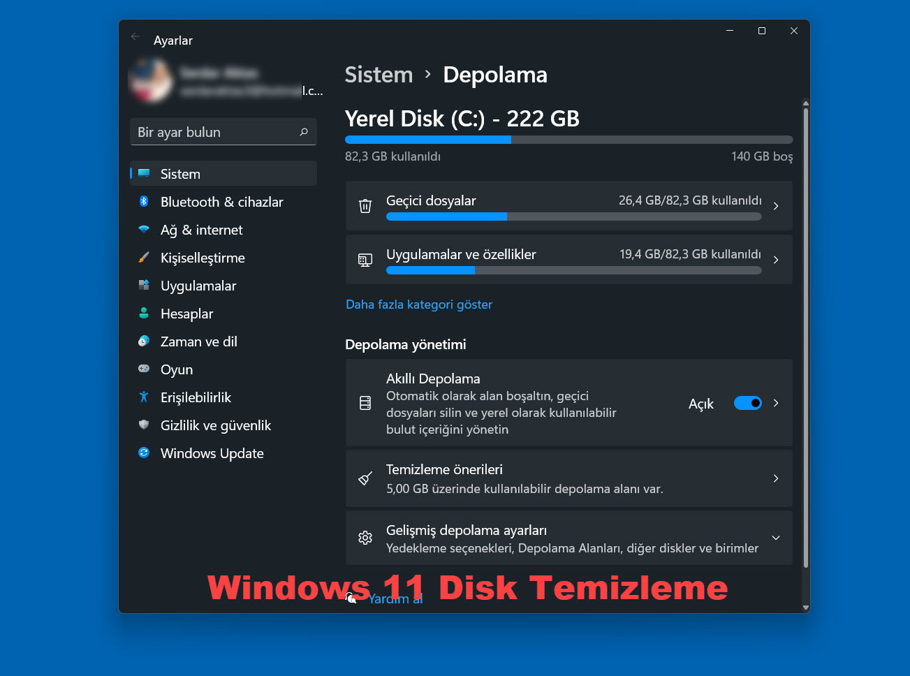 Windows11 Disk Temizleme 13