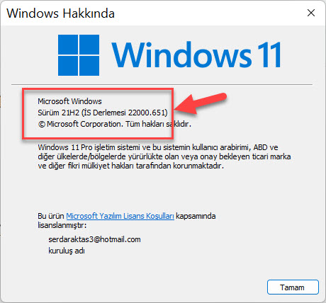 Windows 11 Hangi Surumu Yuklu 15