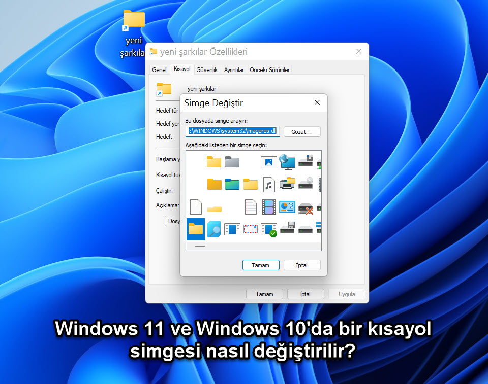 Windows 11 Ve Windows 10Da Bir Kisayol Simgesi Nasil Degistirilir 7