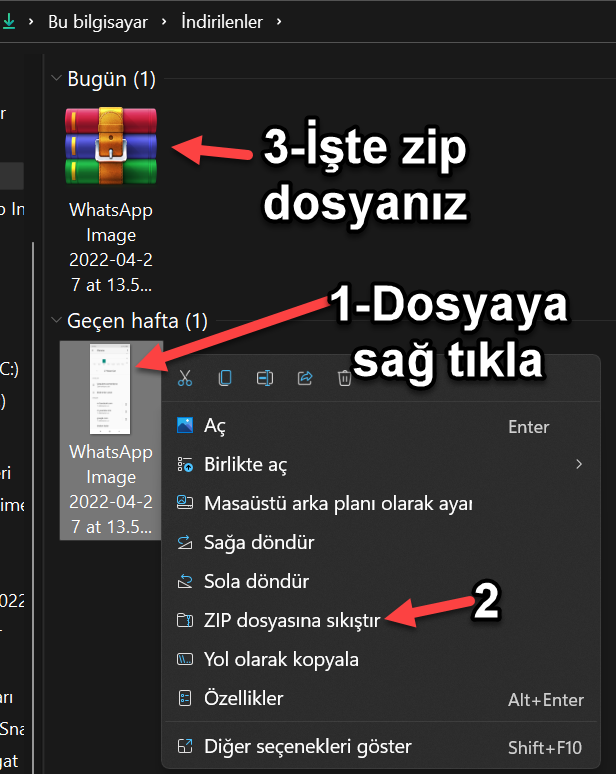 Windows 11 Zip Dosyasi Olusturma 1 7