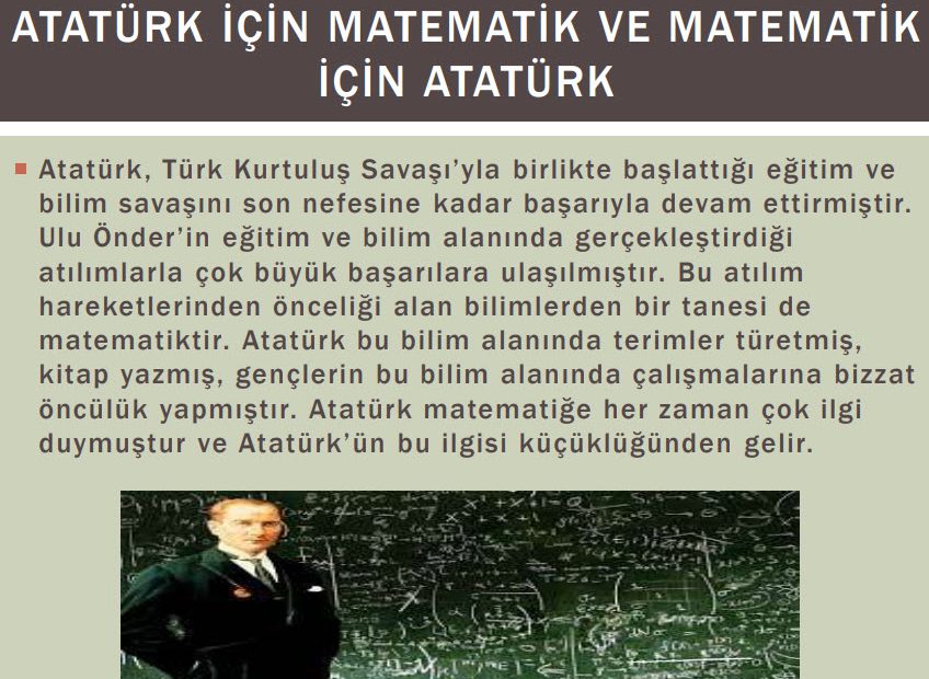 Atatürk'Ün Matematiğe Katkıları Proje Ödevi