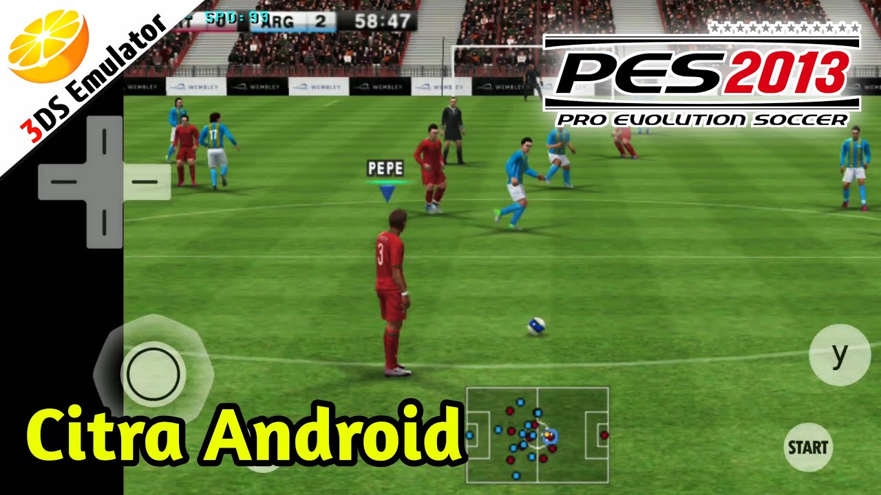 Pro Evolution Soccer 2013 3D Citra 3DS Emulator on Android - YouTube