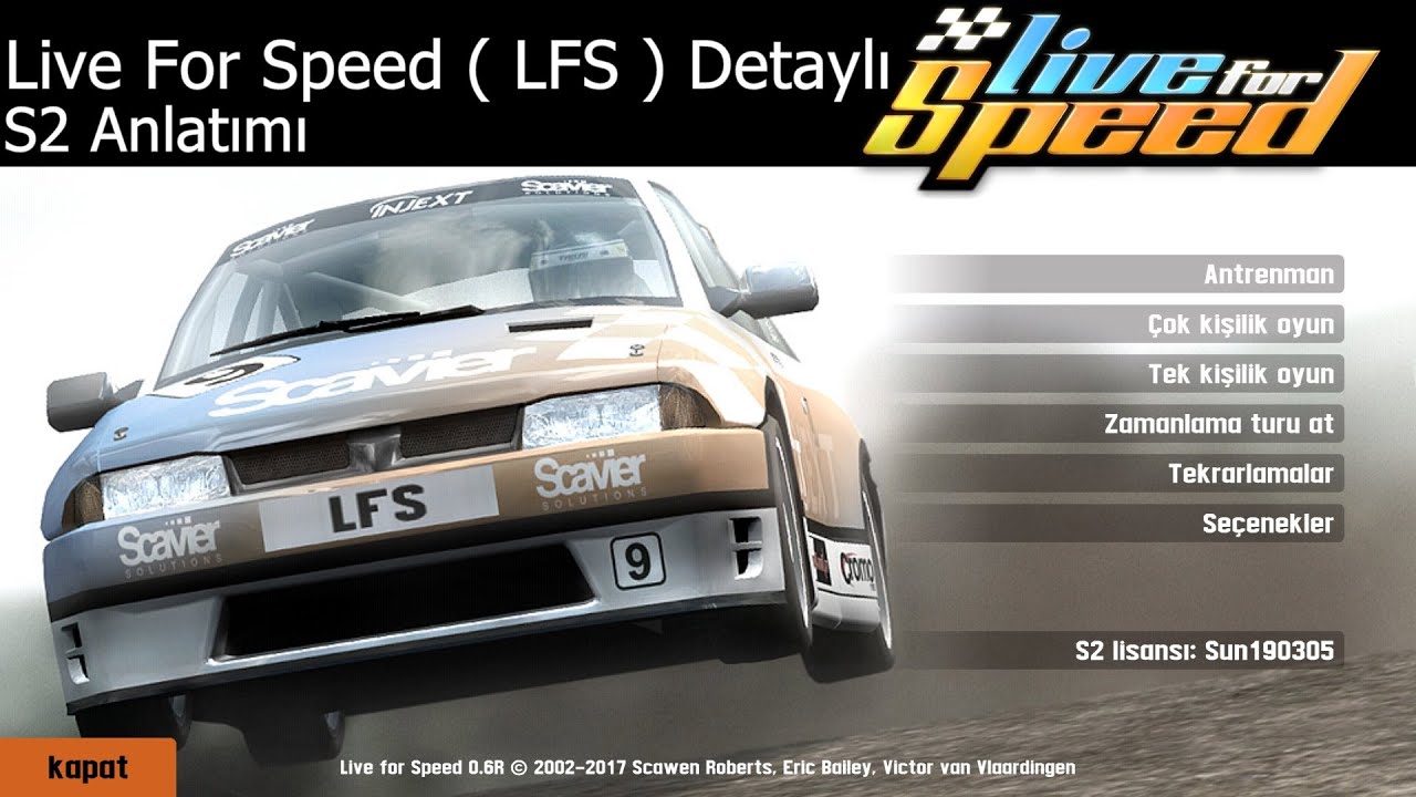 Live For Speed ( LFS ) S2 lisans,Online Suculara Girme,Siteye Kayıt Olma Nasıl yapılır !? - YouTube