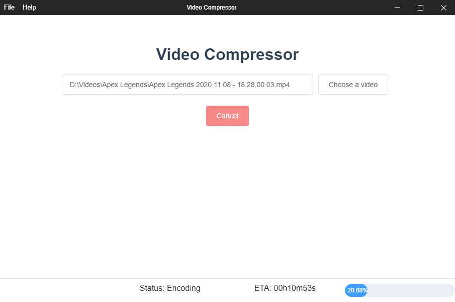 Video compressor is compressing