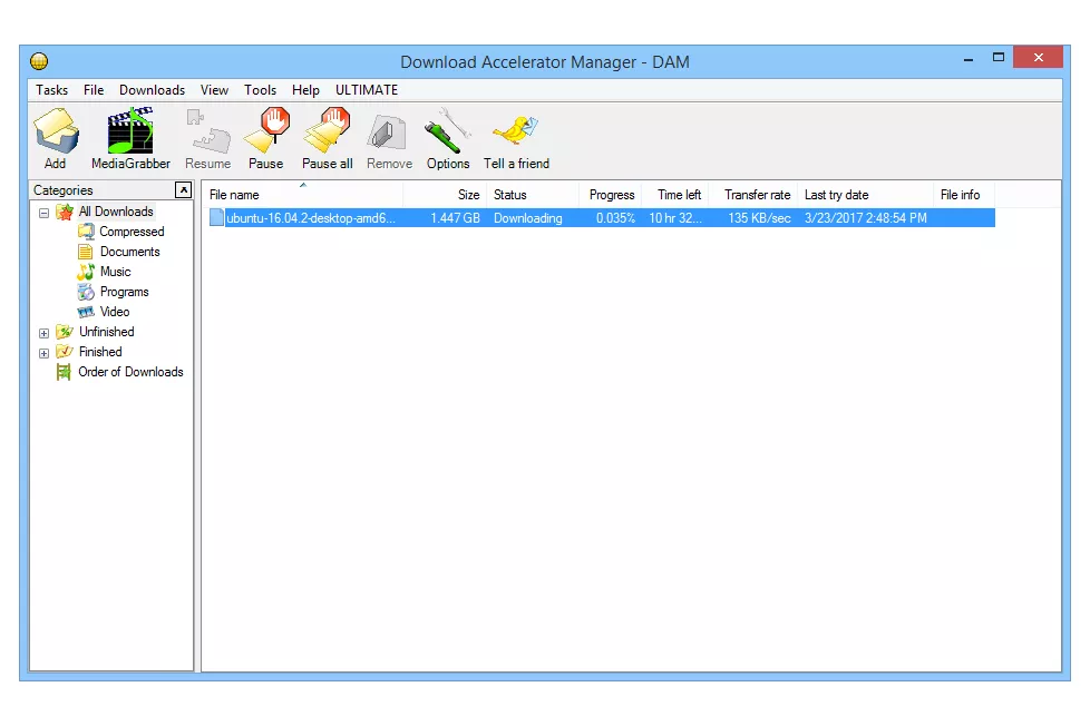 Download Accelerator Manager (DAM) in Windows 8