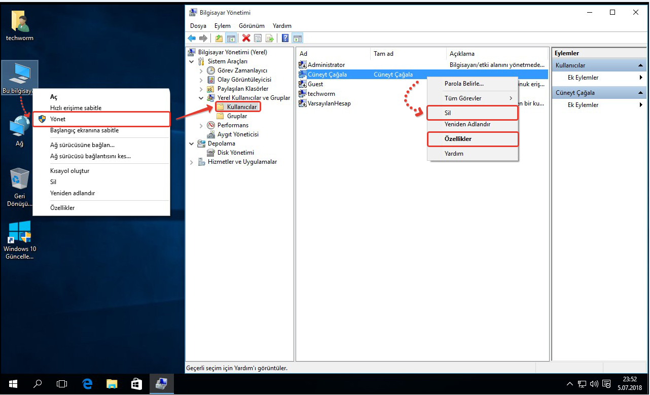 Windows 10 Kullanıcı Hesabı Silme » TechWorm
