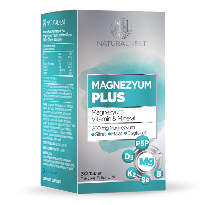 Naturalnest Magnesium Plus Takviye Edici Gıda 30 Tablet | Dermoeczanem.com