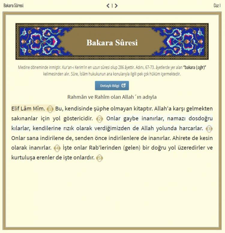Bakara Suresi Arapça ve Türkçe okunuşu - Resim 1
