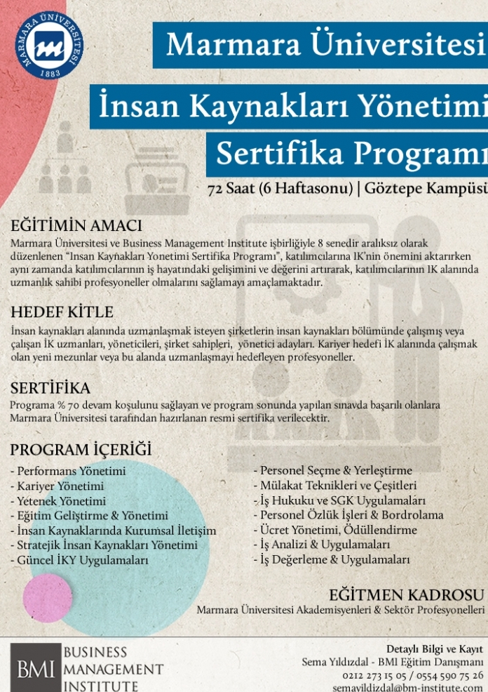 Marmara Üniversitesi - İnsan Kaynakları Yönetimi Sertifika Programı