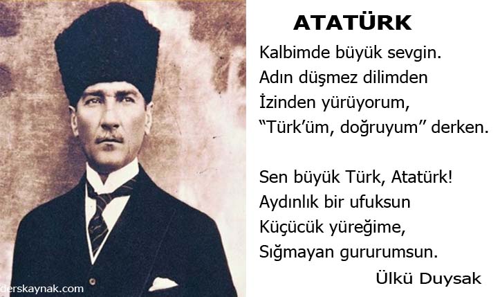 Atatürk İle İlgili Şiirler | 25 Şiir | Kısa 1,2,3,4 Kıtalık