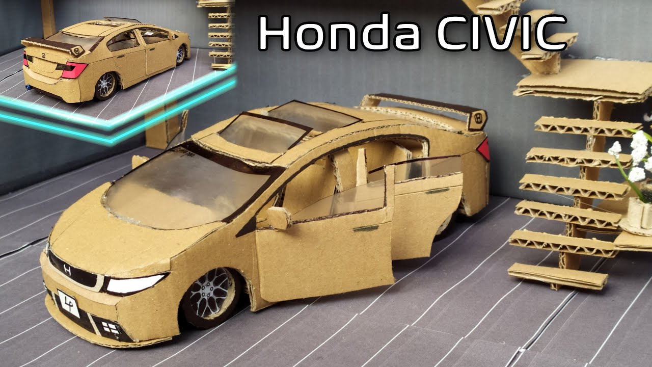 Kartondan Araba Yapımı! HONDA CIVIC / how to make car from cardboard /maket  araba /modelcar /DIY - YouTube